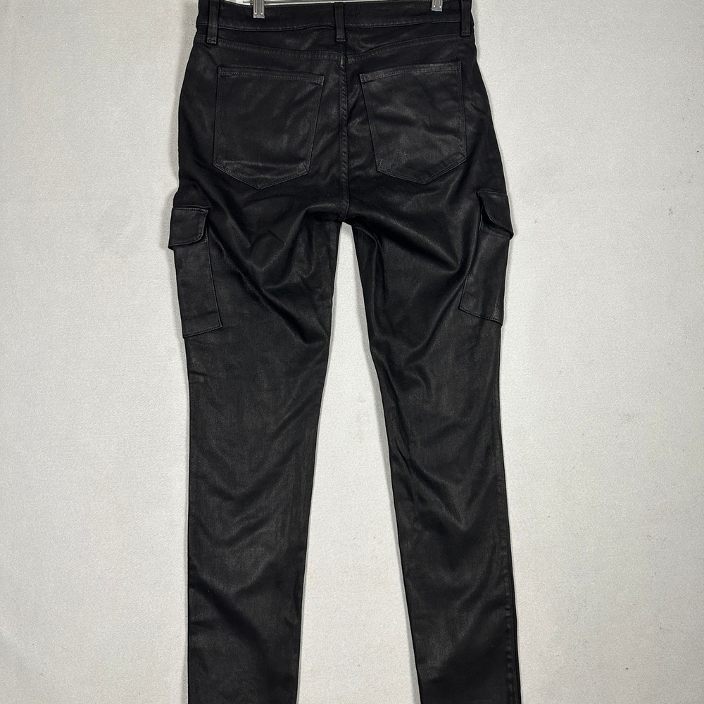 Monfrere Pants Mens 34 Preston Coated Noir Slim Cargo Black Japanese Denim USA - Picture 2 of 11
